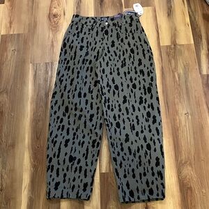 Chic Black and Gray Corduroy Women's Pants